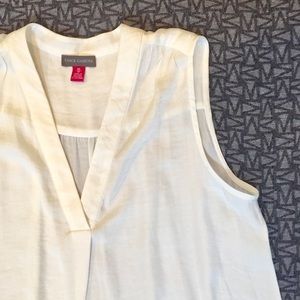 Vince Camuto Sheer V Neck Blouse